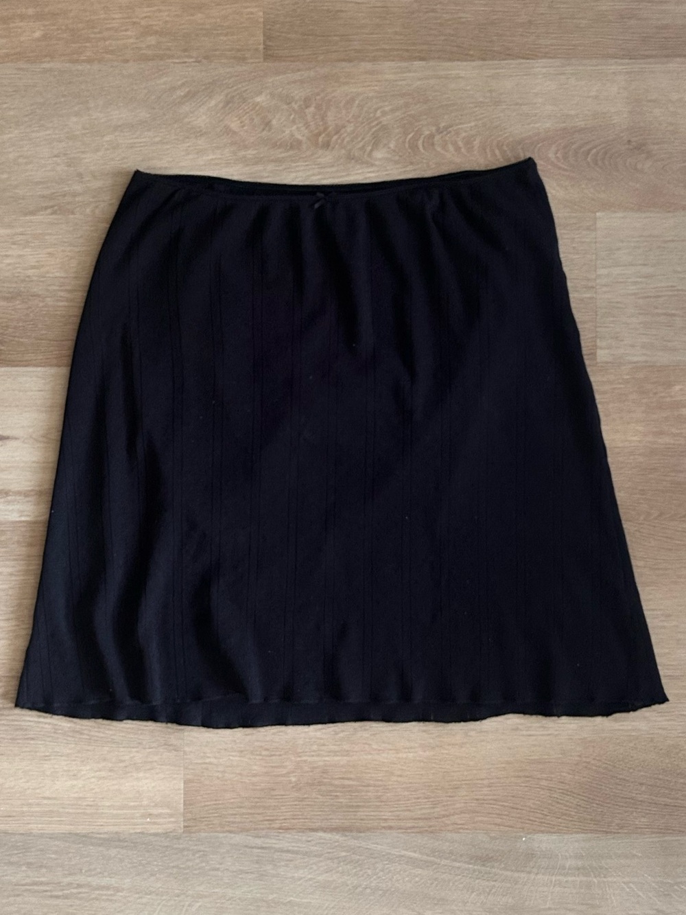 Cou Cou Intimates Slip Skirt Black Pointelle Organic Cotton XL